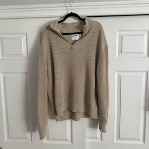 Old Navy Men's Tan Zip-Up Neck Sweater